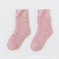 Storos vilnonės kojinės vaikams - Šiltos, su aksominiu pamušalu rudeniui ir žiemai, tinka berniukams ir mergaitėms XXL 12-15 years old (shoe size 36-40) rožinė