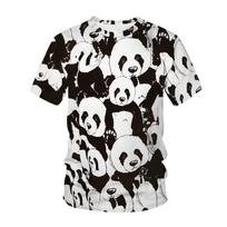 Mielas Panda T-shirt Kawaii Gyvūnai 3D Spausdinimas Vyrams Moterims Trumpomis Rankovėmis T-shirts Madingi Gatvės Drabužiai Harajuku Vaikams Viršutiniai Drabužiai S