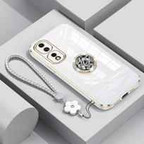 Prabangus deimantinis dėklas su dirželiu Huawei Honor 90 Lite 70 80 60 50 SE PRO, dėklai su žiedu-stovu Honor90 Honor 90&Case & Holder smėlis
