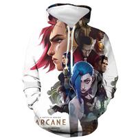 Anime Arcane League of Legends 3D Hoodie Vyriški madingi paltai Vaikiški megztiniai Vaikiški Hip Hop paltai berniukui Sportinis kostiumas Lol Jinx Megztiniai S