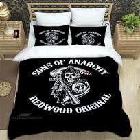Sons of Anarchy Retro spausdinti patalynės komplektai išskirtinių reikmenų rinkinys užvalkalas ant antklodės lovos antklodės komplektas patalynės komplektas prabangi gimtadienio dovana EU single(135x200cm)