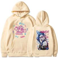 Anime Arcane-Jinx Hoody Harajuku Moteriškas Džemperis Su Gobtuvu Viršutiniai Drabužiai Hoody Madingi Džemperiai Laisvalaikio Džemperiai Su Gobtuvu Hoodies & Sweatshirts Moteriški S