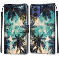 Prabangus dažytos odos dėklas-piniginė PU odos knygos stiliaus dangtelis, skirtas Motorola Moto G85/G75/G55/G35/G24 Power/G15/G05/G84/G54 Power/G34/G24/Edge 40/G14 Moto E13
