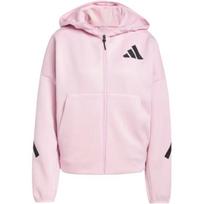 adidas ZNE. Su užtrauktuku džemperis su gobtuvu Tikra rožinė Moteriški gatvės drabužiai JC5393 M white