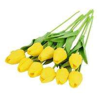 10 vnt. tulpės dirbtinė gėlė, tikro prisilietimo dirbtinis puokštė, PE dirbtinė gėlė vestuvių dekoravimui, gėlės namų sodo dekorui