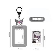 Sanrio Hellokitty Kuromi Melody ID kortelės laikiklis Mielas animacinis kortelės ID ženkliuko nuotraukų kortelės laikiklis Raktų pakabukas Raktų pakabukas Aksesuarai