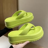 Women's EVA Thick-Soled Flip-Flops: Height-Enhancing, Soft, Outdoor & Beach Wear Size 38/39
