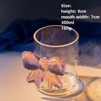 Elegantiškos Skaidrios Rožinės Spalvos Kaspinėlio Šampano Taurės Vandens Stiklinė 300 ml 10 oz Miela Kaspinėlio Stiklinė Valentino Dienai