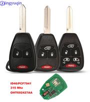 jingyuqin Automobilio nuotolinio valdymo pultelis pcf7941/ID46 lustas OHT692427AA Chrysler 200/300/300c PT Cruiser Sebring, Dodge RAM, JEEP 3buttons popžvaigždė spalva