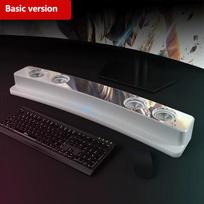 Laikrodis „Bluetooth“ belaidis žaidimų garsiakalbis „Soundbar“ 3D stereo žemų dažnių garsiakalbis Kompiuterio garsiakalbis su šviesia garso juosta, skirta televizoriaus namų kinui Basic version balta