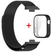 Metalinis dirželis Huawei Watch Fit 4 apyrankei su dėklu TPU ekrano apsauga apyrankė Huawei Fit 3 Milanezės magnetinė kilpa laikrodžio apyrankė Huawei Watch Fit 3 juoda