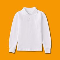 Vaikų ilgomahovės grynos medvilnės polo marškinėliai - Unisex 150