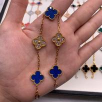 Butikas Keturlapis Dobilas Penkių Gėlių Apyrankė 18K Lengvi Prabangūs INS Dizaino Madinga Išskirtinė Universali Vyriška ir Moteriška Apyrankė Boutique Bracelet
