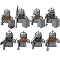 Nauji MOC LOTR Kareivis Nykštukas Armijos Figūrėlės Šarvai Sargybinis Kariuolis Viduramžių Riteriai Konstruktorius Kaladėlės žaislai dovanos