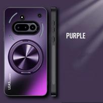 Magnetinis dėklas Nothing Phone 3A Pro matinis smūgiams atsparus kietas buferis stovas laikiklis dangtelis dėklai Nothing Phone 3A 2A CMF Phone 1 Nothing Phone 3A violetinė