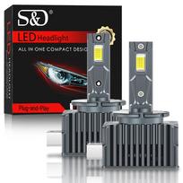 2 vnt. 65000Lm D3S LED priekinių žibintų lemputės D1S D2S D4S D8S D1R D2R D3R D4R D8R Turbo LED CSP lemputės BMW Benz Volvo žibintui Canbus 180W priekinis žibintas 6500K D1S/D1R