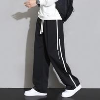 Sportinės kelnės Vyriški Baggy Joggers plačios kelnės Neutralios, kvėpuojančios laisvos lauko kelnės Madingo dizaino bėgimo kelnės plius dydis 4XL juoda