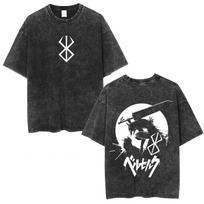 Vintažiniai skalbti anime Berserk Guts marškinėliai Kardininkas Gatsu Aukojimas Zodd T-shirts Vyrams Moterims Medvilniniai Laisvalaikio Per dydį Marškinėliai Viršutiniai drabužiai S