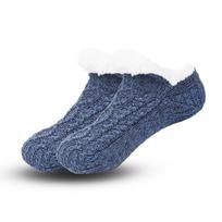 Šlepetės kojinės vyrams ir moterims Purios šlepetės kojinės su neslystančiais padukais Neslystančios Fleece pamušalas Šilumą sulaikančios M: EUR 39-42 mėlyna