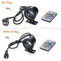 Povandeninis RGB akvariumo apšvietimas LED prožektorius Lauko vandeniui atsparus sodo prožektorius fontanui, baseinui, tvenkiniui JAV / ES kištukas 10W&EU Plug juoda