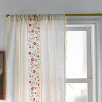 Užuolaida, Galutinis produktas, Medvilnės ir lino menas, Kutų siuvinėjimas, Erkerio užuolaida Height 45 * Width 132cm