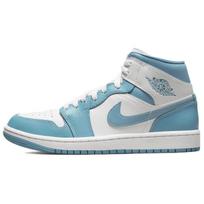 Air Jordan 1 Mid University Blue Moteriški sportbačiai Balti Burės spalvos Dėvėto mėlynumo BQ6472-141 35.5