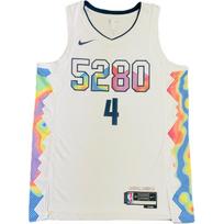 Nike X NBA Bendradarbiavimas Russell Westbrook Denver Nuggets 2024/2025 Sezono Miesto Edition Marškinėliai 4 Rankovių Krepšinio Liemenė Vyriški marškinėliai FQ4374-100 S