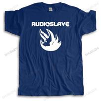 vyriški marškinėliai vyriški medvilniniai marškinėliai Audioslave - Klasikinio logotipo marškinėliai Juodi Balti unisex spaudinys laisvi marškinėliai paaugliams šaunūs viršutiniai drabužiai S blue