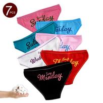 7 vnt./pakuotėje Savaitės spausdinimo bikini apatiniai moterims medvilniniai su raidėmis bikini kelnaitės patogios moteriškos didelio dydžio kelnaitės apatiniai S-XXL M