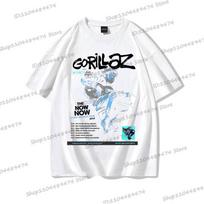 Medvilniniai marškinėliai Gorillaz Rokas Gatvės drabužiai Panko įgulos kaklas Haradžiuku Vyriški drabužiai Virtualus vaidmuo Gorillaz Unisex mados marškinėliai S