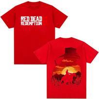 Red Dead Redemption 2 žaidėjo grafiniai marškinėliai vyrams ir moterims, gotiški trumpomis rankovėmis T-shirt, Y2K mada, aukštos kokybės medvilniniai T-shirt S