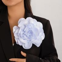 Retro perdėtos satino medžiagos didelės gėlės sagės Dvigubo naudojimo ančių snapelis rožės segtukas boutonnière moterims papuošalų aksesuarai dovanos balta
