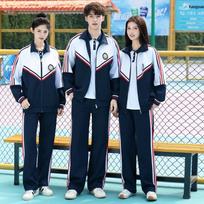 British College Style Campus Uniform Set: Spring/Autumn Three-Piece for Elementary, Middle, and High School Sports/Class Days M