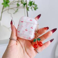 Cherry AirPods Pro 3 & 4 Protective Case - Wireless Bluetooth Earphone Shell AirPods 4th generation rožinė