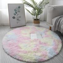 Itin minkštas pliušinis apvalus kilimėlis Pūkuotas baltas kilimas svetainei Namų dekoravimui Miegamojo vaiko kambario apdaila Salono storas kilimėlis 60x60cm rožinė