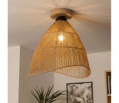 Brilagi - LED prigludusi liustra CERIA BOHO 1xE27/40W/230V Ø 70 cm ruda/ąžuolas
