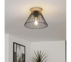 Brilagi - LED paviršinis lubų šviestuvas CERIA WIRE 1xE27/40W/230V, skersmuo 21 cm, juodas/ąžuolas