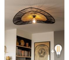 Brilagi - LED paviršinis šviestuvas CERIA BOHO 1xE27/40W/230V Ø 50 cm juoda/ruda/ąžuolas