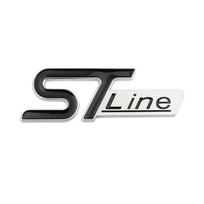 ST LINE logotipo priekinės grotelių emblema, ženklelis, automobilio galinės bagažinės lipdukai, decalai Focus Kuga Fiesta Mondeo ESCAPE Ecoboost 7.9 x 2.7cm white