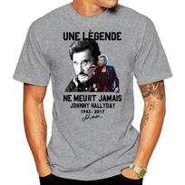 Vyriški juokingi marškinėliai Madingi marškinėliai Viena legenda niekada nemiršta Johnny Hallyday 1943-2017 Moteriški marškinėliai 3XL black