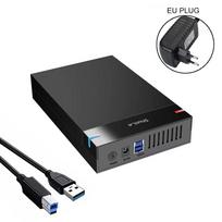 2,5/3,5 colio HDD dėklas 5Gbps USB 3.0 kietojo disko dėklas SATA į USB 3.0 išorinio kietojo disko adapteris 10 TB HDD dėžutė kompiuteriui, nešiojamam kompiuteriui EU Plug