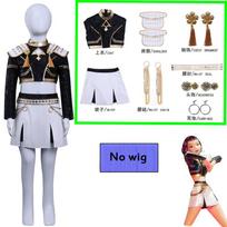 Anime K-POP Demonų medžiotojai Vaikams Mergaitėms Cosplay Kostiumas Rumi Zoey Mira Vaiko Vaidmenų žaidimo Apranga Vakarėliui Juodas Auksinis Blizgus Uniforma 110cm&KPop Demon Hunters