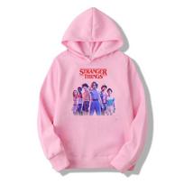 Stranger Things Hoody Vaikams Hoody Ilgomis Rankovėmis Madingas Patogus Šiltas Laisvalaikio Sportinis Hoody 110 rožinė