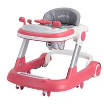 Foldable Activity Walker, Toddler Baby Push Walker with Removable Feeding Tray & Music Tray(Without Battery), 2 in 1 Baby Walker rožinė