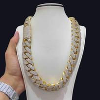 Ledinis 15mm Vyriškas Majamio Kubietiškos Grandinės Karoliai Hip Hop CCubic Cirkonio Blizgus Sagtukas Kubietiška Grandinė 50cm