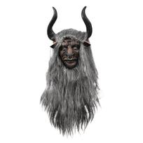 Kelionė į Vakarus Jaučio Demono Karaliaus Latekso Kaukė - Helovino Rekvizitas Half Face Bull Demon King Mask (Red)