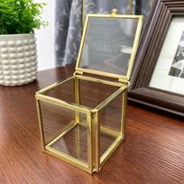 Hexagonal Glass Wedding Ring Box - Greenhouse Design