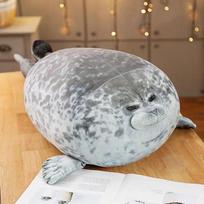 Mieli jūrų liūto pliušiniai žaislai Minkšti jūriniai gyvūnai, ruoniai, įdaryti lėlė vaikams Dovanų miego pagalvė 3D naujoviškos pagalvės 30cm tamsiai pilka spalva