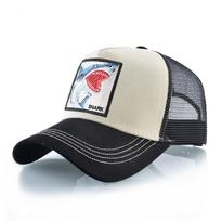 Trucker Caps Vyriški Moteriški Gatvės drabužiai Hiphopo beisbolo kepurė su ryklio siuvinėjimu Snapback Drake Bones Casquette Four Seasons 56-59cm