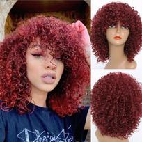 MERISIHAIR juodi tamsiai rudi trumpi afro garbanoti perukai bordo šviesiaplaukiai sintetiniai aukštos temperatūros pluošto perukai moterims 14inches